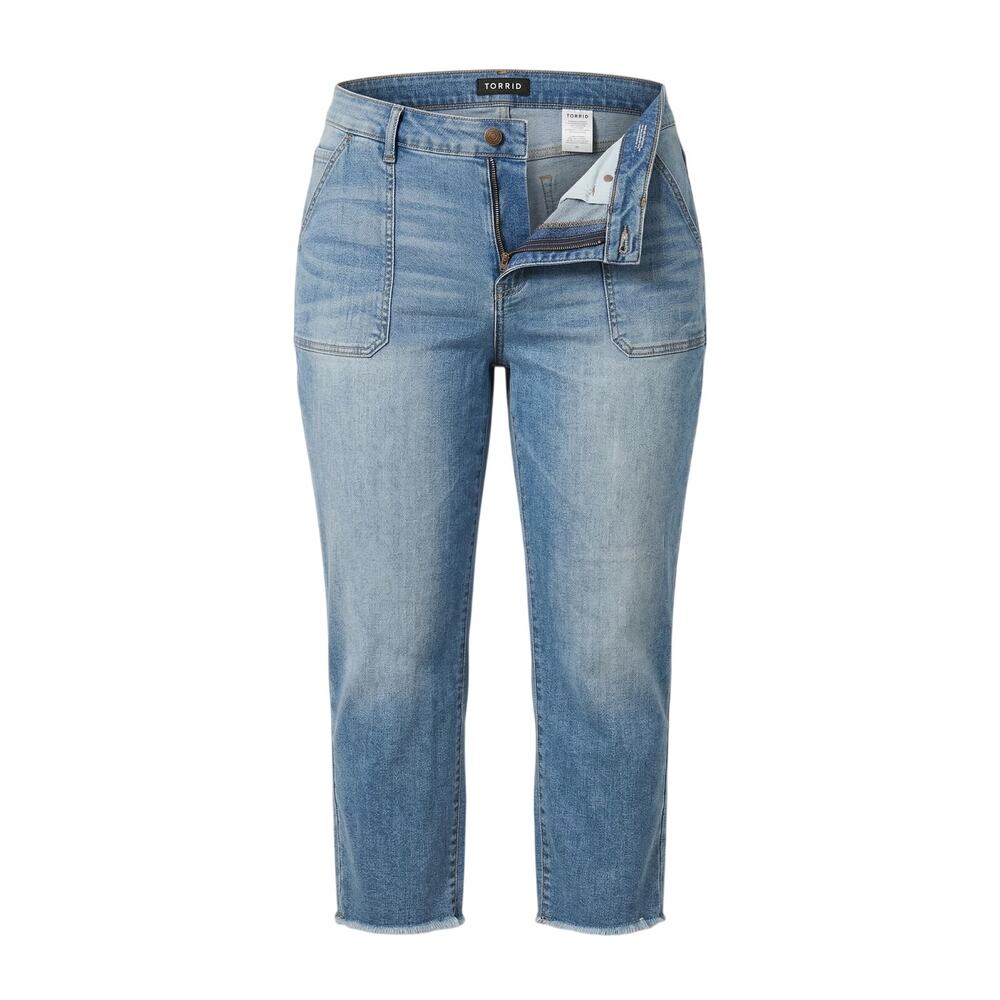 Torrid Womens 26 Y2K Coastal Minimalist Staple Outdoors Boyfriend‎ Crop Jeans